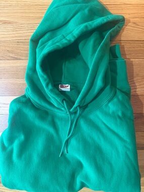 J. Crew Men's Heritage Hooded Pullover Sweatshirt - Green. Size 11. Small stain